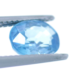 2,06 ct  Zircon Bleu Taille Ovale