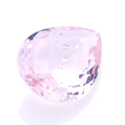 Morganite taglio a pera da 13,35 ct con scacchiera, 19,95 x 15,02 mm