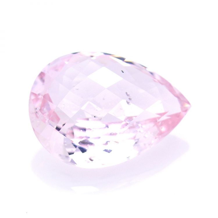 Morganite taglio a pera da 13,35 ct con scacchiera, 19,95 x 15,02 mm