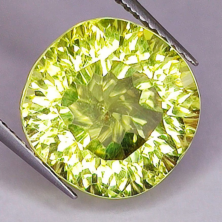 7,64 ct redondo Cuarzo Limón 12,3 - 12,1 x 8,8 mm
