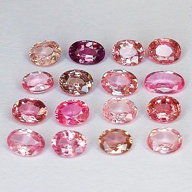 3.29 ct Oval Sapphire pink From 4.5 to 3.7 mm