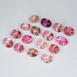 3,29 ct Saphir ovale rose De 4,5 à 3,7 mm