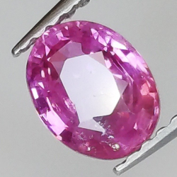 Zaffiro rosa da 1,06 carati taglio ovale 6,86 X 5,39 X 3,28 mm