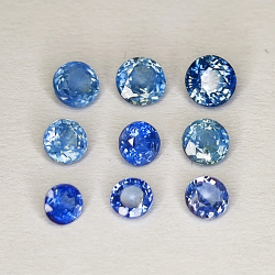 1 ct Zafiro songea azul redondo de 2.65 mm a 4.05 mm