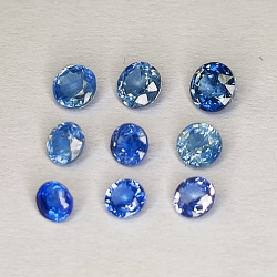 1 ct Zaffiro blu songea rotondo da 2,65 mm a 4,05 mm