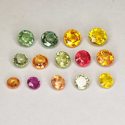1 ct  Saphir songea diverses couleurs rond de 2.65 mm à 4.05 mm