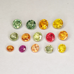 1 ct Zafiro songea varios colores redondo de 2.65 mm a 4.05 mm