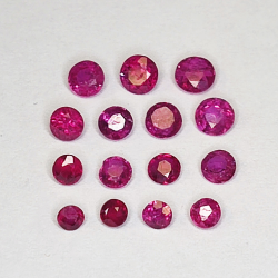 1 ct Rubis rond de 2,3 mm à 3,9 mm