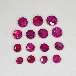 1 ct Rubí redondo de 2.3 mm a 3.9 mm