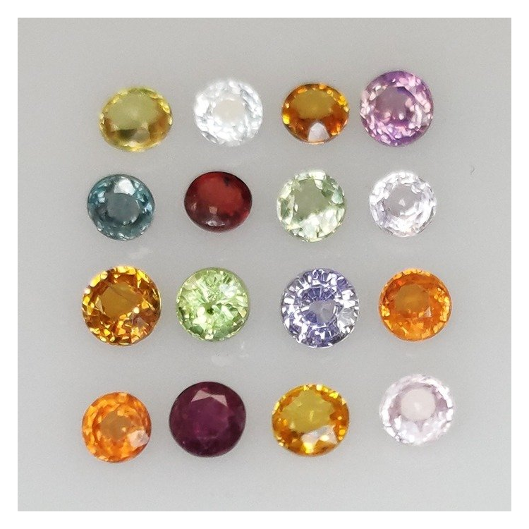 2,48 ct Zafiro multicolor redondo de aprox 3 mm