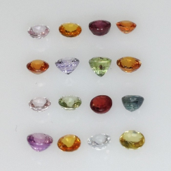 2,48 ct  Sapphire multicolor rund von aprox 3 mm