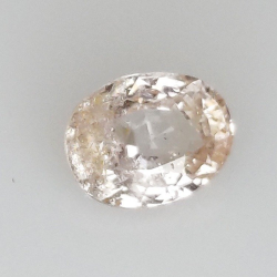 Zaffiro Padparadscha 0,97 ct taglio ovale 6,57 x 5,20 x 3,13 mm