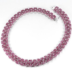 Necklace - 925 Silver - 116 cts. of Rubí de Burma