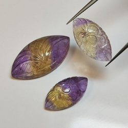 52,30 ct Marquise Ametrin ca.: 22x12x6, 31x16x9 mm