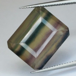 26,25 ct Fluorite Blue John Emerald Cut 18,14 x 14,63 x 9,83 mm