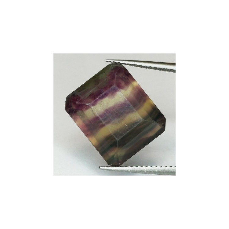 16,44 ct Fluorita Blue John Talla Esmeralda 15,30 x 12,96 x 8,33 mm