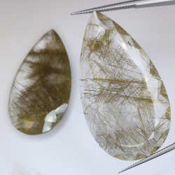 104.46 ct Pear Rutilated Quartz approx 48 x 26 x 7 mm