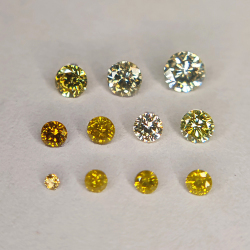 Diamante giallo fantasia taglio rotondo 1,2-2,65 mm