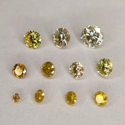 Diamante giallo fantasia taglio rotondo 1,2-2,65 mm