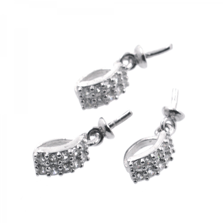 DIY Fermoir en argent 925 rhodié 14 x 5 mm