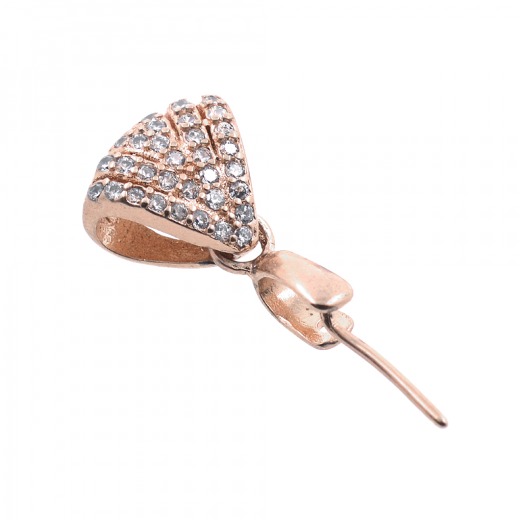 DIY Rose vergoldetes Sterlingsilber 925 Silber 22 x 9 mm
