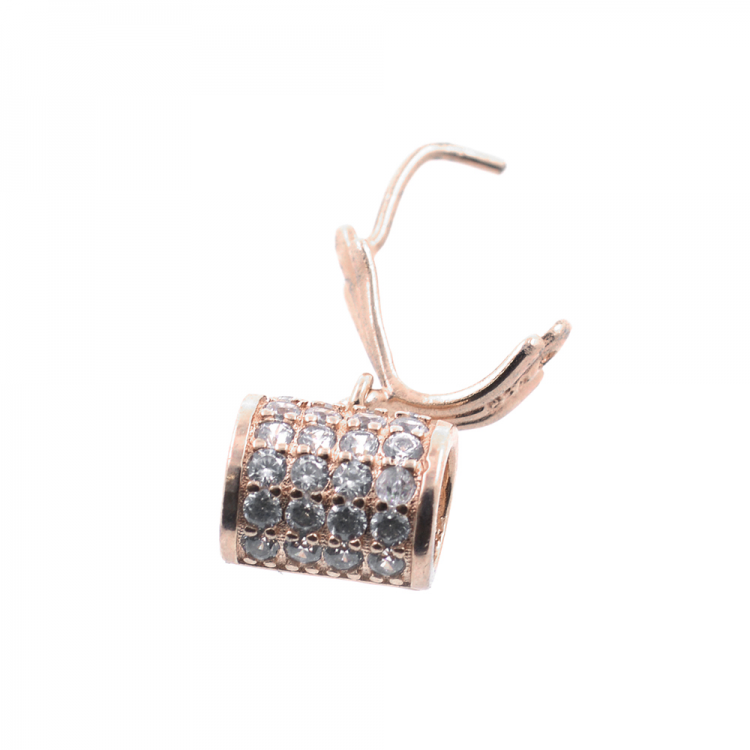 DIY Enganche  de plata 925 bañada en oro rosa 25 x 8  mm