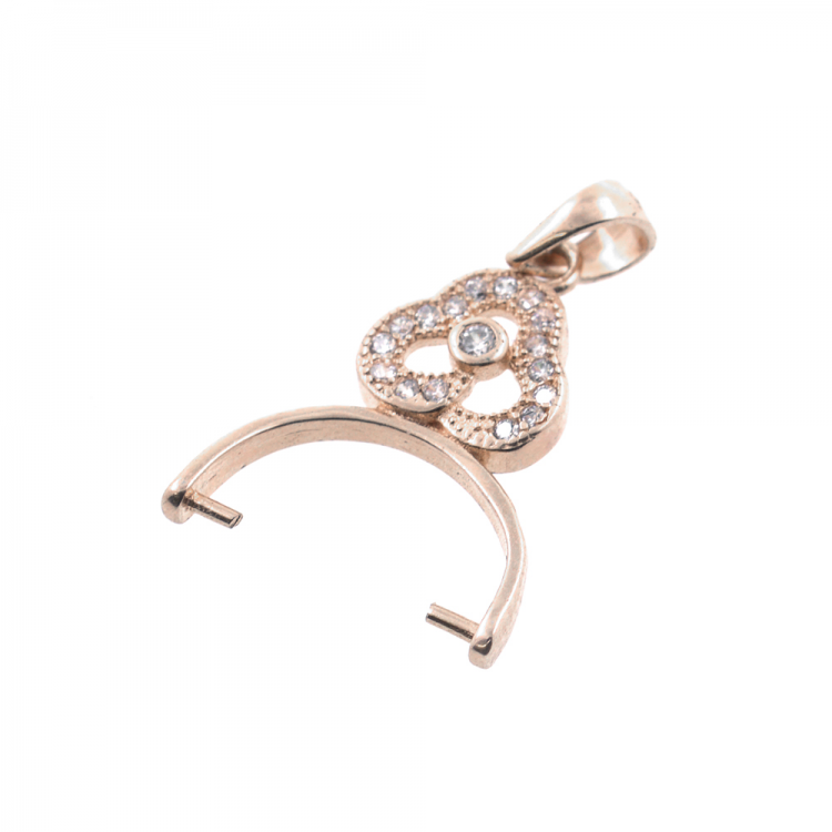 DIY Rose vergoldetes Sterlingsilber 925 Silber 22 x 12  mm