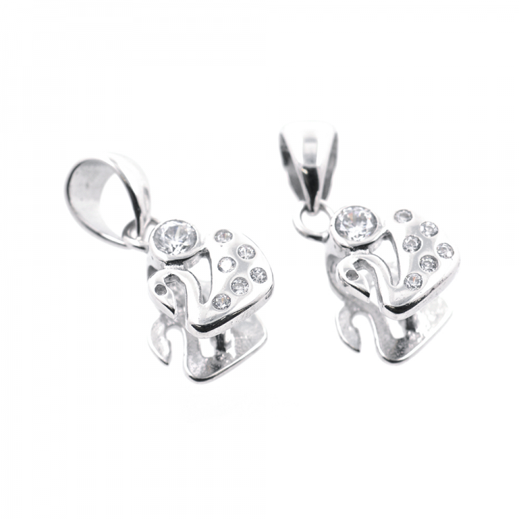 DIY Rhodium plated 925 silver hook 18 x 8 mm
