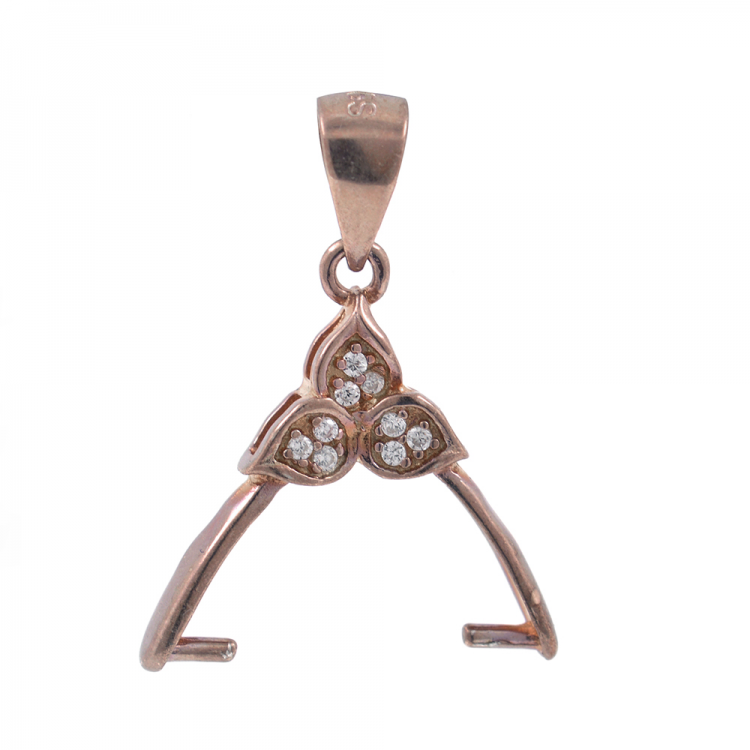 DIY Argent sterling plaqué or rose 925 argent  22 x 20 mm