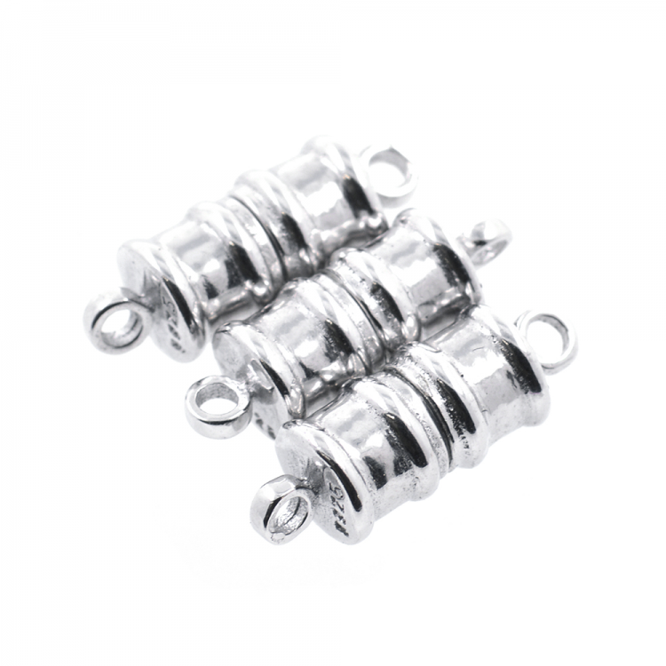 Cierre  de imán de plata 925 bañada en rodio 16 x 6 mm