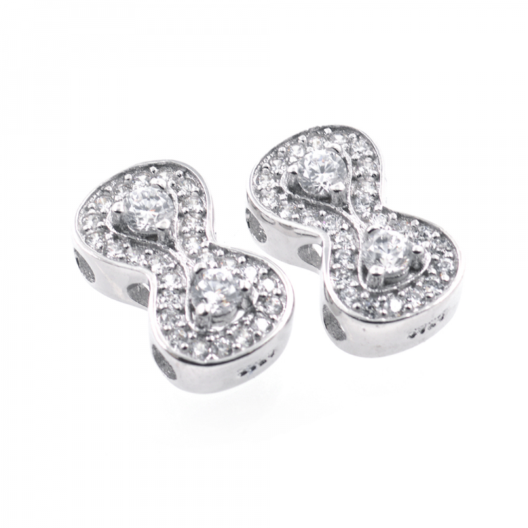DIY Abalorio de plata 925 bañada en rodio 15 x 9 mm