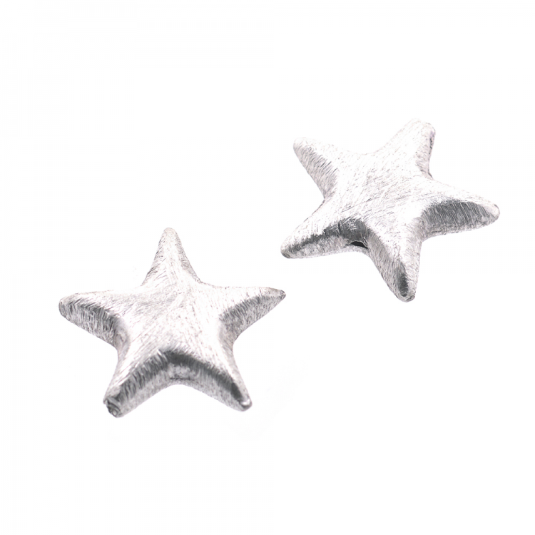 DIY Abalorio estrella de plata 925 bañada en rodio 14,3 mm