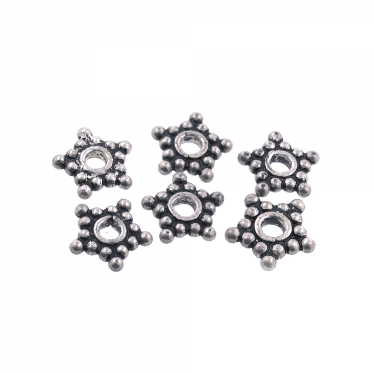 DIY Rhodium plated 925 silver bead 15 x 9 mm Min. 10pcs.