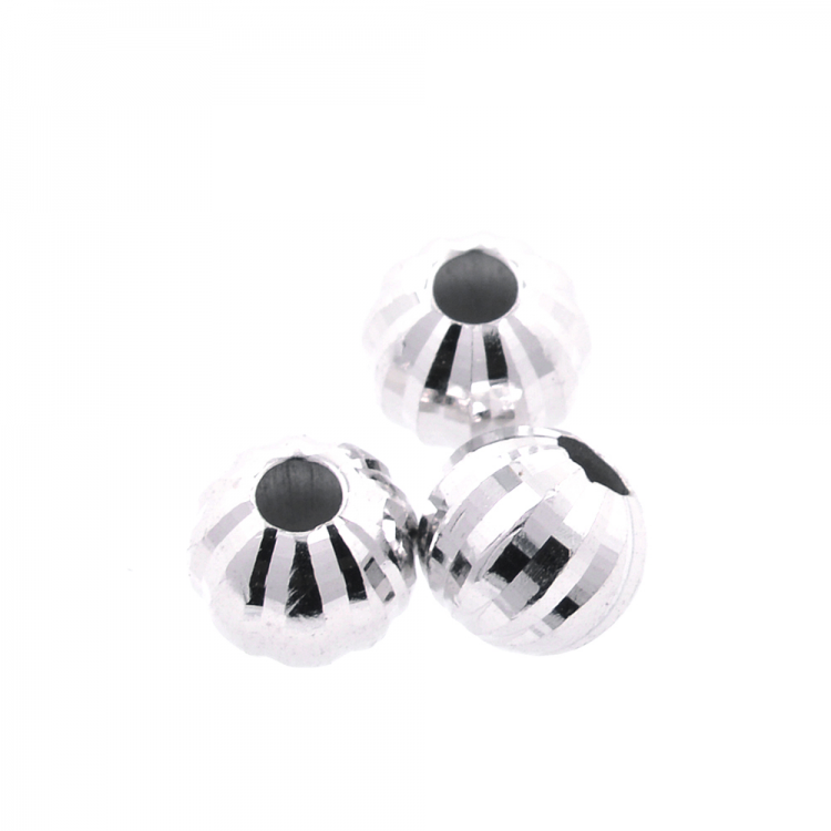 DIY Abalorio bola de plata 925 bañada en rodio 4 x 5 mm