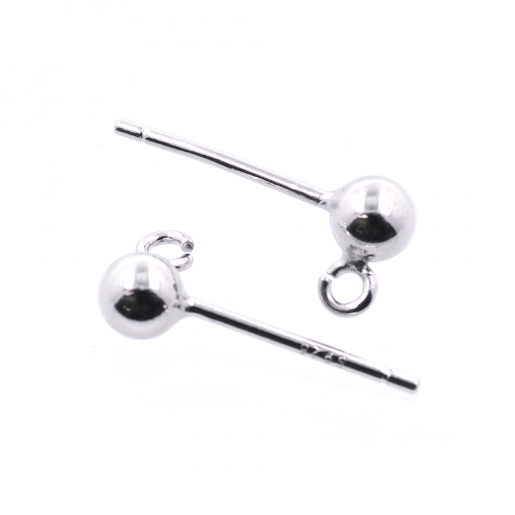 DIY Rhodium plated 925 silver pin head15 x 7 mm