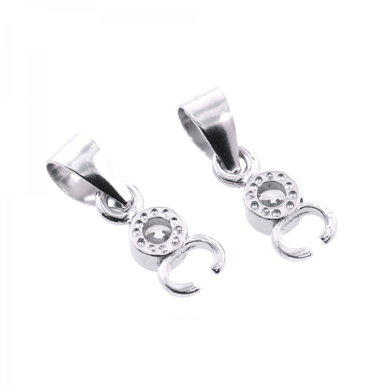 DIY Rhodium plated 925 silver hook 14 X 5 mm