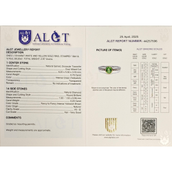 Tsavorit- und Diamantring aus Weißgold und 18-Karat-Gelbgold.