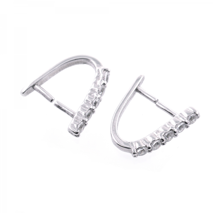 DIY Rhodium plated 925 silver hook 15 X 11 mm