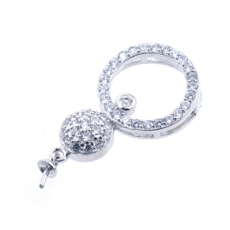 DIY Rhodium plated 925 silver hook 29 X 15 mm