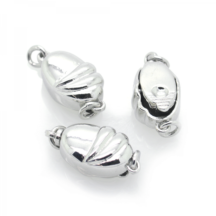 Entre pieza de imán de plata 925 bañada en rodio 17 x 8 mm