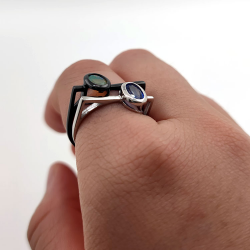 Anillo de Multigemas ovalada 6 x 4 mm en diversos acabados