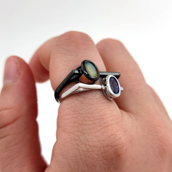 Anello ovale Multigem 6 x 4 mm in varie finiture