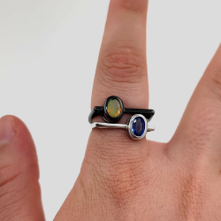 Anello ovale Multigem 6 x 4 mm in varie finiture