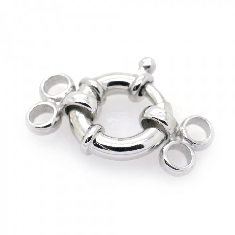 Rhodium plated sterling silver 925 clasp 21 x 15 mm