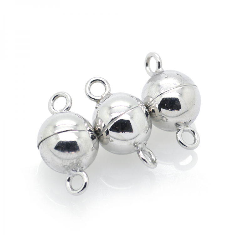 Cierre  de imán de plata 925 bañada en rodio 17 x 10 o 15 x 8mm