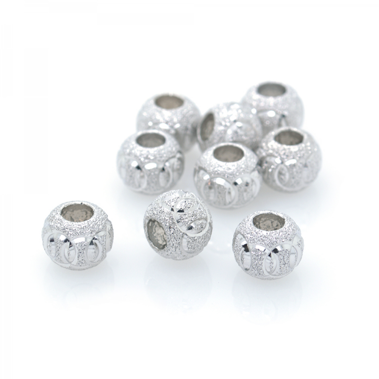 DIY Abalorio de plata 925 bañada en rodio 8 o 6 mm
