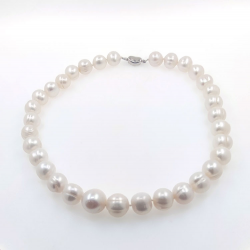 Collier de perles de rivière 13 mm en argent d'une longueur de 40 cm