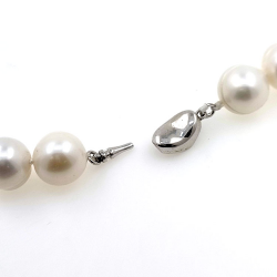Collar de  perlas  de rio 13 mm en plata con 40 cm de largo