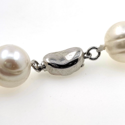 Collar de  perlas  de rio 12 mm en plata con 40 cm de largo