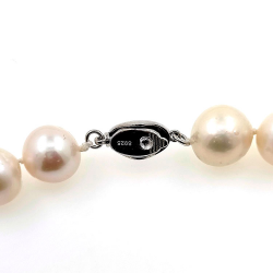 Collar de  perlas  de rio 12 mm en plata con 40 cm de largo